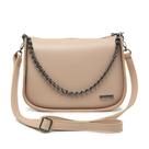 Bolsa Média Crossbody Transversal Alça Ajustável Corrente Nude