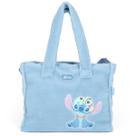 Bolsa Média Transversal Pelucia Luxcel BS76023SC Stitch Disney Cor:Azul