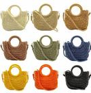 Bolsa Meia Lua Palha Colorida Moda Praia Piscina Verão