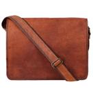 Bolsa Mensageira de Couro Vintage Rustic Town para Laptop 15 Polegadas