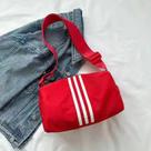 Bolsa Mensageiro Cilíndrica Esportiva Feminina Casual Leve Grande Capacidade Cor:Vermelho