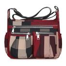 Bolsa mensageiro de nylon de grande capacidade para mulheres cor de vinho