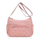 Bolsa mensageiro de nylon de grande capacidade para mulheres rosa