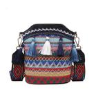 Bolsa Messenger Boho com borlas coloridas, tecido étnico