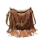 Bolsa Messenger Bolsa de ombro de couro grande Boho Fringe