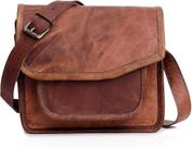 Bolsa Messenger cuero feita à mão em couro genuíno para iPad 10.5