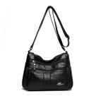 Bolsa Messenger de couro macio com vários bolsos 26x9x18,5 cm