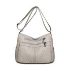 Bolsa Messenger de couro macio para mulheres, ombro multicamada B