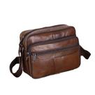 Bolsa Messenger de couro para homens marrom 21x6,5x17cm Bolsa Messenger de couro para homens marrom 21x6,5x17cm