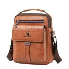 Bolsa Messenger de couro premium para homens impermeável 20x5,5x24cm