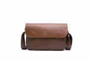 Bolsa Messenger de couro PU para homens compacta 19x7x15,5 cm
