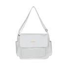 Bolsa Messenger de lona em estilo coreano minimalista 34x10x24cm Bolsa Messenger de lona em estilo coreano minimalista 34x10x24cm