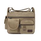 Bolsa Messenger de lona para homens de grande capacidade, multicamada
