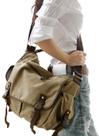 Bolsa Messenger de lona Taoqiao, laptop de 15,6", bege, média