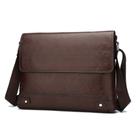 Bolsa Messenger em couro PU Business Shoulder 33x5x24cm marrom