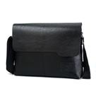 Bolsa Messenger em couro PU Business Shoulder Crossbody preta