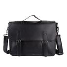 Bolsa Messenger em couro PU Business Shoulder Crossbody preta