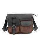 Bolsa Messenger em couro PU de grande capacidade para ombro ou tiracolo