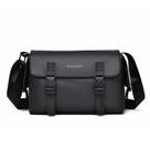 Bolsa Messenger em couro PU impermeável para homens e mulheres