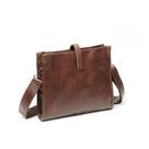 Bolsa Messenger em couro PU para homens 30x4x22cm preta