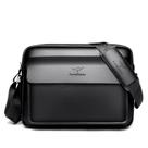 Bolsa Messenger em couro PU para homens preta 33x7x24cm