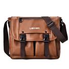 Bolsa Messenger em couro PU resistente à água para homens 30x11x27cm