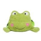 Bolsa Messenger Green Frog Anime Plush para crianças de 2 a 10 anos