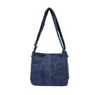 Bolsa Messenger Jeans elegante de grande capacidade 28x10x24cm