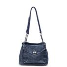 Bolsa Messenger Jeans moderna para mulheres 32x10x25cm
