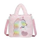 Bolsa Messenger Pink Unicorn Anime Plush Kids 26x9x27cm