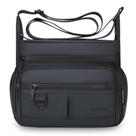 Bolsa Messenger PU resistente à água para homens 26x10x21cm preta