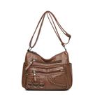 Bolsa Messenger Vintage de couro macio lavado 25x10x20cm