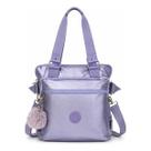 Bolsa Metalizada Feminina Mochila Estilosa Nylon Resistente Reforçada Multifuncional Ziper Bolsos