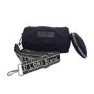 Bolsa mini bag alça ombro e transversal estilo cilindro com porta-moedas impermeável