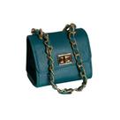 Bolsa Mini Crossbody Pietra Couro Legítimo Azul Petróleo