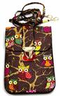 Bolsa Mini transversal coruja feminina Marrom + relógio de led