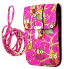 Bolsa Mini transversal coruja feminina Pink + relógio de led