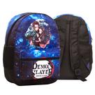 Bolsa Mochila Escolar Demon Slayer Preta Resistente