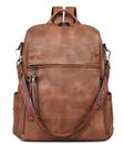 Bolsa Mochila FADEON de Couro para Mulheres - Marrom