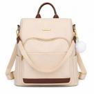 Bolsa Mochila Feminina Grande Com Alça De Costas E Transversal Antifurto Impermeável Com Chaveiro De Pompom Ideal Para Escola Passeio Trabalho