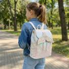 Bolsa Mochila Feminina Infantil Juvenil Escolar Menina Brilhante Cauda de Pequena Sereia Lili July