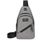 Bolsa Mochila Impermeável Transversal Crossbody Pochete De Peito Portátil Alça única Ajustável Cinza
