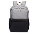 Bolsa Mochila Maternidade Donna Laço Bebê LB Alexa Strap de Couro Cinza e Preto