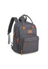 Bolsa Mochila Maternidade Donna Laço Bebê LB Kyara Cinza Escuro