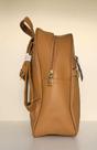 Bolsa mochila média caramelo 2 zipers alça reforçada material sintético Caramelo