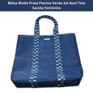 Bolsa Moda Praia Piscina Academia Verão Multiuso Sol Azul Tela Sacola Reforçada Impermeável Feminino