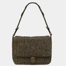 Bolsa Modelo Baguette de lã e couro
