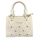 Bolsa Moleca Transversal Pequena Pedraria Alça de Mão Feminina Branco Off