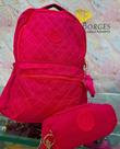Bolsa na cor Rosa pink, detalhes em ziper, bolsa grande com a necesserie, super elegante.