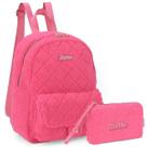 Bolsa Necessaire Carteira de Mão Barbie Rosa Pelúcia Luxcel